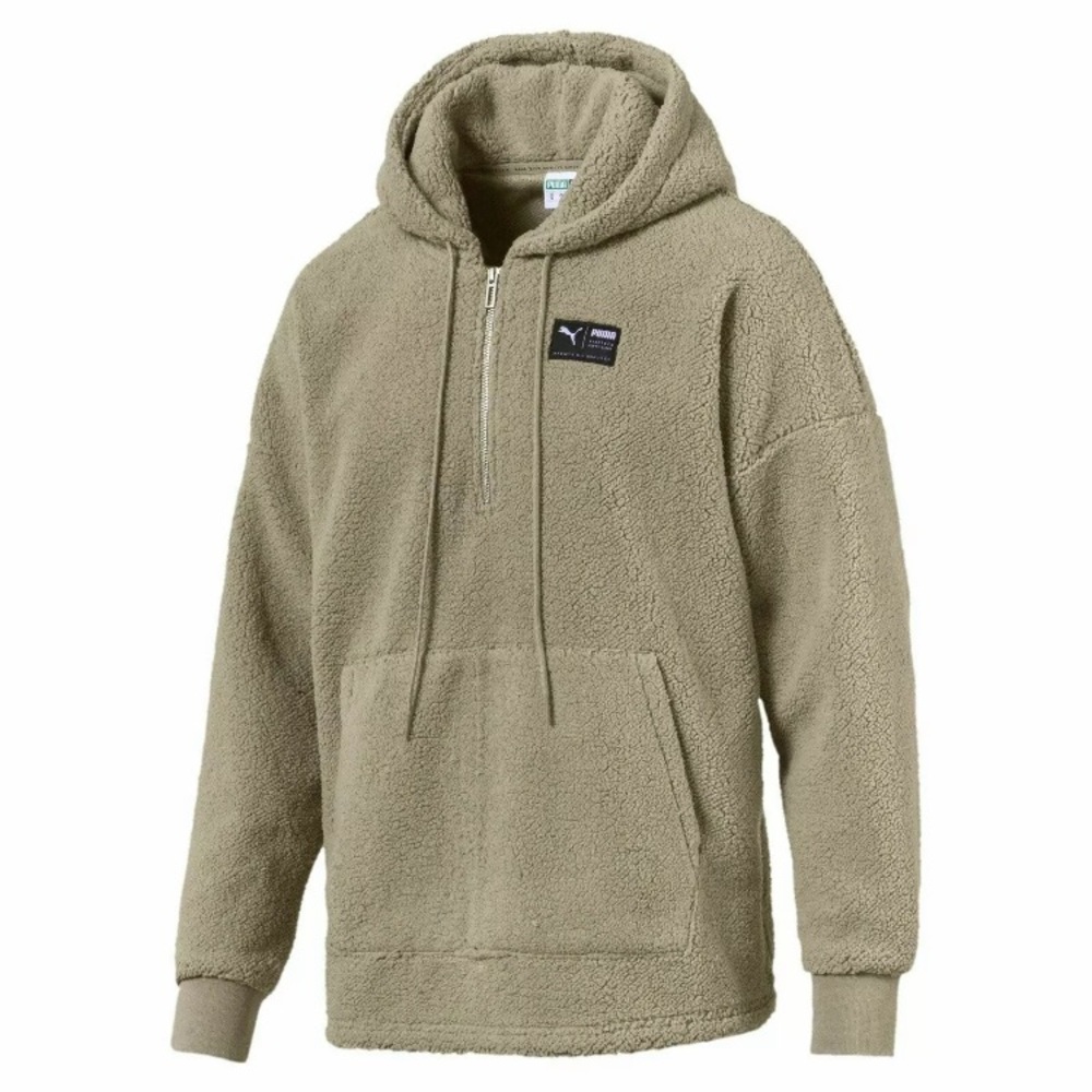 NWT NEW Puma Small Downtown Sherpa Hoodie Sweatshirt Hooded Sweater Pile Teddy